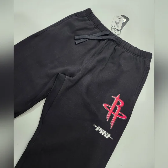 Pro Standard Houston Rockets Patches Black Athletic Pants Men’s Large Brand NWT